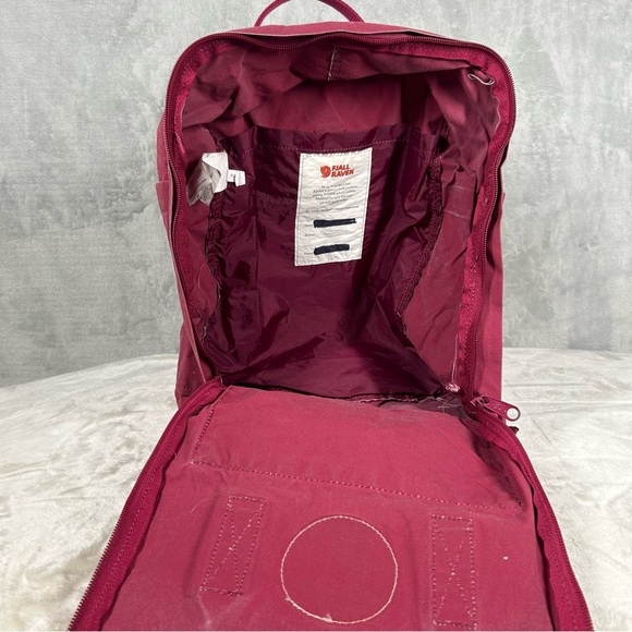 Fjallraven Backpack Kanken Red Mini Daypack School Travel Hike Distressed - Picture 5 of 12